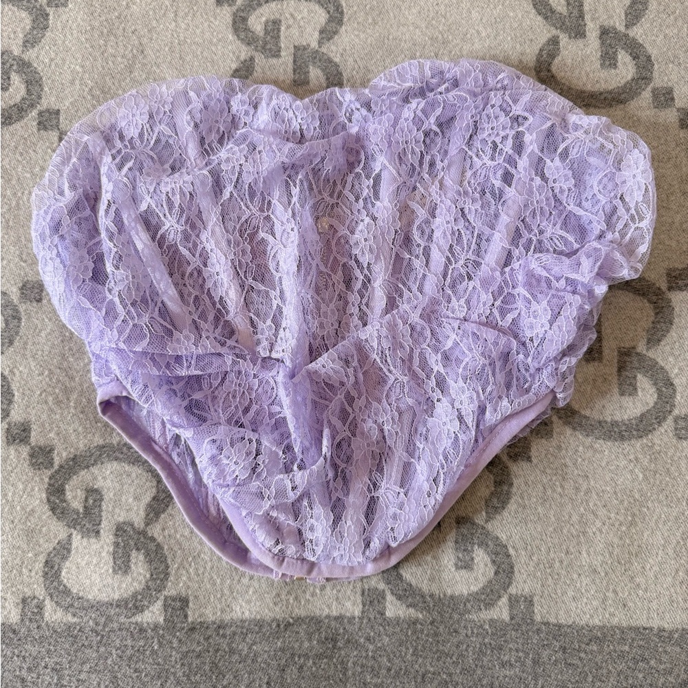 Lace Sweetheart Corset Top, Purple